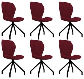 vidaXL Cadeiras de jantar 6 pcs couro artificial vermelho-tinto