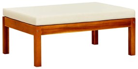 Banco de jardim com mesa e apoios de pés acácia maciça