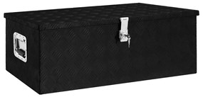 Caixa de arrumação 90x47x33,5 cm alumínio preto