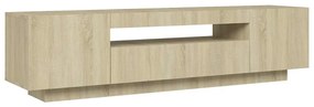 Móvel de TV com luzes LED 160x35x40 cm carvalho sonoma
