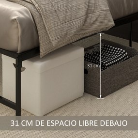 Estrutura de Cama Dupla de Metal para Colchão 135x190cm com Pés de 35c