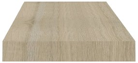 Prateleiras de parede suspensas 2 pcs 50x23x3,8cm MDF carvalho