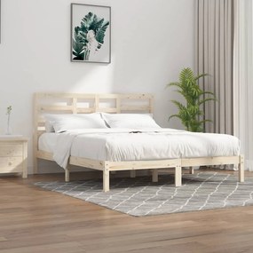 Estrutura de cama sem colchão 200x200 cm madeira maciça