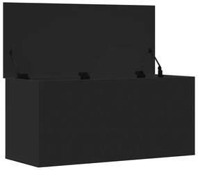 Caixa de arrumação 100x42x46 cm derivados de madeira preto