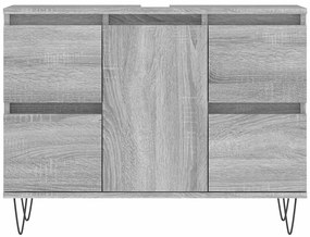 Armário de casa de banho 80x33x60 cm deriv.madeira cinza sonoma
