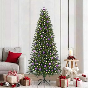 vidaXL Árvore de Natal Artificial com 300 LEDs Verde 210 cm PE e PVC
