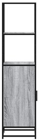 Armário alto 35,5x35x139 cm madeira e metal cinza sonoma