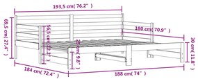 Sofá-cama com gavetão 90x190 cm madeira de pinho maciça