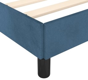 Estrutura de cama c/ cabeceira 120x190 cm veludo azul-escuro