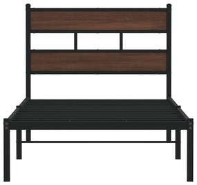 Cama sem colchão com cabeceira 90x190 cm carvalho castanho