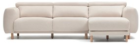 Kave Home - Sofá Singa 3 lugares com chaise longue direita branco 296 cm