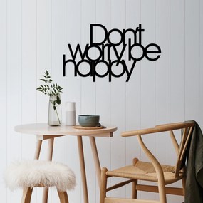 Acessório Decorativo de Parede Dont Worry Be Happy – Preto – 50 x 30 c