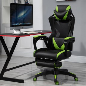 Cadeira de escritorio gaming ergonômica Altura ajustável Encosto ajustável Verde