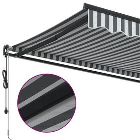 Toldo retrátil automático 600x300 cm antracite e branco