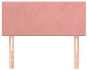 Cabeceira de cama veludo 100x5x78/88 cm rosa