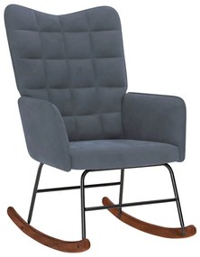 Cadeira de baloiço veludo cinzento-escuro