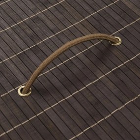 Cesto oval para roupa suja bambu castanho escuro