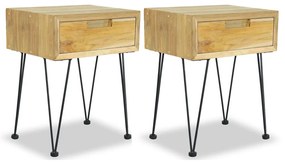 Mesas de cabeceira 2 pcs 40x30x50 cm madeira de teca maciça
