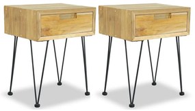 vidaXL Mesas de cabeceira 2 pcs 40x30x50 cm madeira de teca maciça