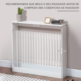 Cobertura de Radiador Branca 90x18x84 cm Cobertura de Radiador de MDF Desenho Modern para Sala de Estar Dormitório Branco