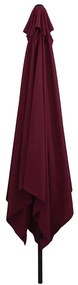 Guarda-sol Quadrado 295x245 cm Vermelho Bordeaux