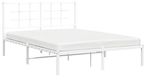 Estrutura de cama com cabeceira 140x190 cm metal branco