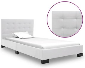 Estrutura de cama 120x200 cm couro artificial branco