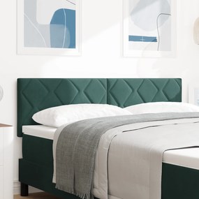 Cabeceira vidaXL Design de Blocos de Diamante Verde Escuro 140 cm Veludo
