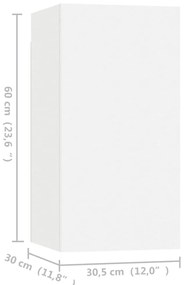Móveis de TV 4 pcs 30,5x30x60 cm derivados de madeira branco