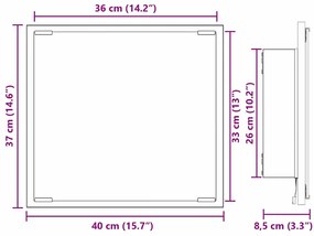 Espelho de Casa de Banho LED Cinza Sonoma 40x8.5x37 cm Madeira de Enge