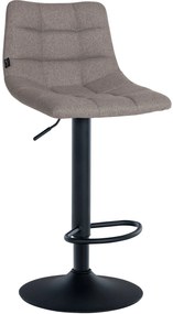 Conjunto de 2 bancos altos Jerry em tecido com estrutura preta 87-108,5 x 43 x 46,5 cm Cinzento