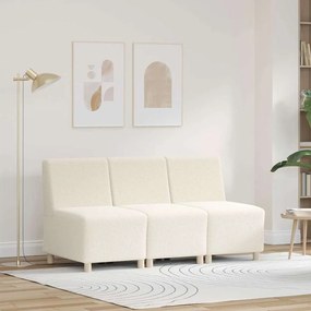 vidaXL Sofá Chiar 3 pcs Creme 55 x 74 x 82 cm Tecido de veludo côtelé
