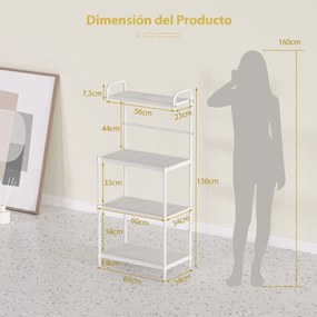 Estante "Livia" Multiusos de 4 Níveis - Suporte para Micro-ondas e Arr