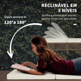 Conjunto de 2 Espreguiçadeiras de Jardim Espreguiçadeiras de Vime Sint