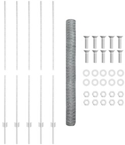 Postes de Cerca vidaXL 10 pcs U-Channel 150 cm Aço Galvanizado