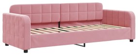 Sofá-cama com colchão 80x200 cm veludo rosa