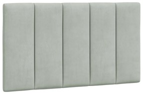 Estrutura de cama sem colchão 90x190 cm veludo cinzento-claro