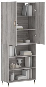Armário alto 69,5x34x180 cm derivados de madeira sonoma cinza