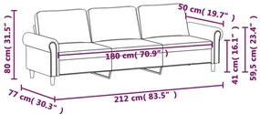 Sofá de 3 lugares 180 cm veludo amarelo