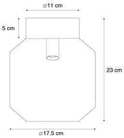 Candeeiro de tecto moderno preto vidro fumê - STIKLO Moderno