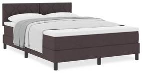 Cama Box Spring com Colchão Castanho Escuro 140x200 cm Tecido
