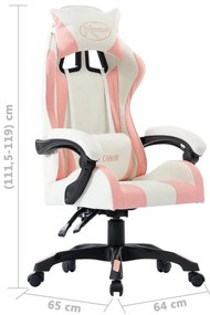 Cadeira estilo corrida couro artificial rosa