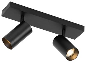 Foco de teto moderno preto ajustável 2 luzes - Jeana Luxe