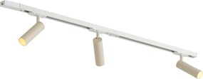 Sistema de iluminação de trilho moderno com 3 focos branco com bege 1-fase GU10 35mm - Iconic Jeana Luxe