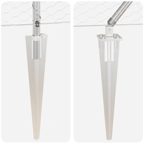 Cerca Hexagonal com 13 Postes de Espeto 0,5x25 m Aço Galvanizado