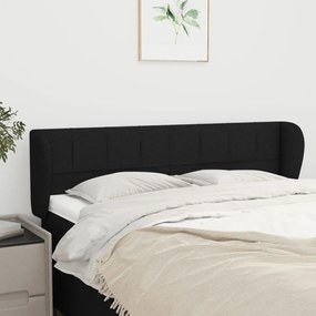 Cabeceira de cama c/ abas tecido 147x23x78/88 cm preto