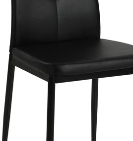 Cadeiras de jantar 4 pcs couro artificial preto