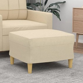 vidaXL Apoio de pés 60x50x41 cm tecido cor creme