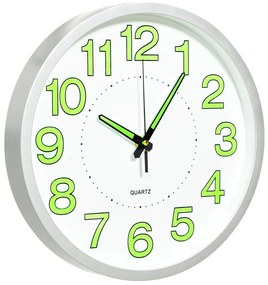 Relógio de parede luminoso 30 cm branco