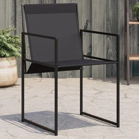 vidaXL Cadeiras de jardim 4 pcs aço e textilene preto